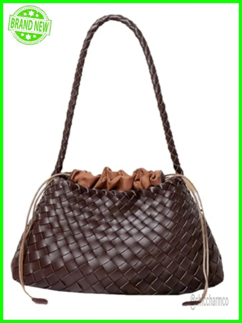 Suede Woven Hobo Tote Bag Vintage Shoulder Purse Clutch